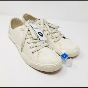 MANDY Beige Canvas Lace Up Sneakers Womens 11